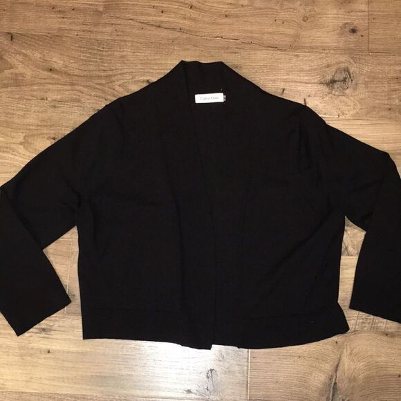 Calvin Klein black no button cardigan wrap sweater - Picture 1 of 2